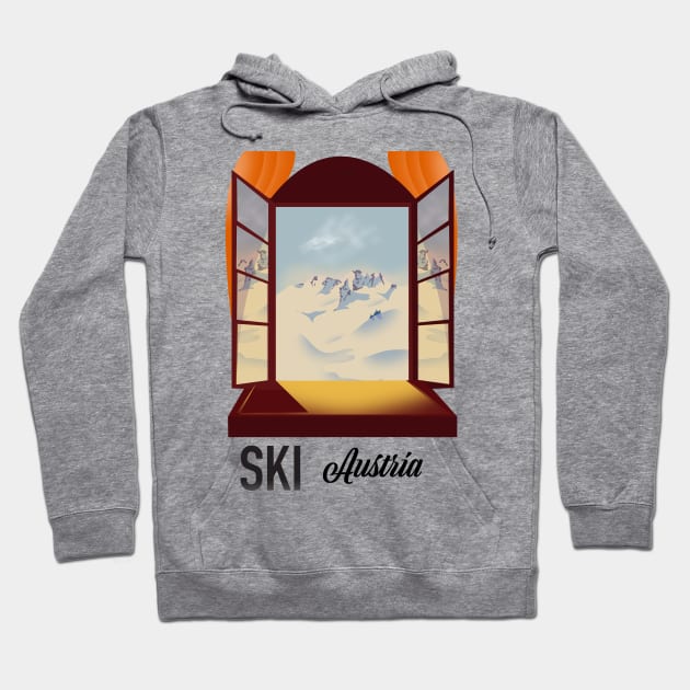 Vintage ski Austrian poster Hoodie by nickemporium1